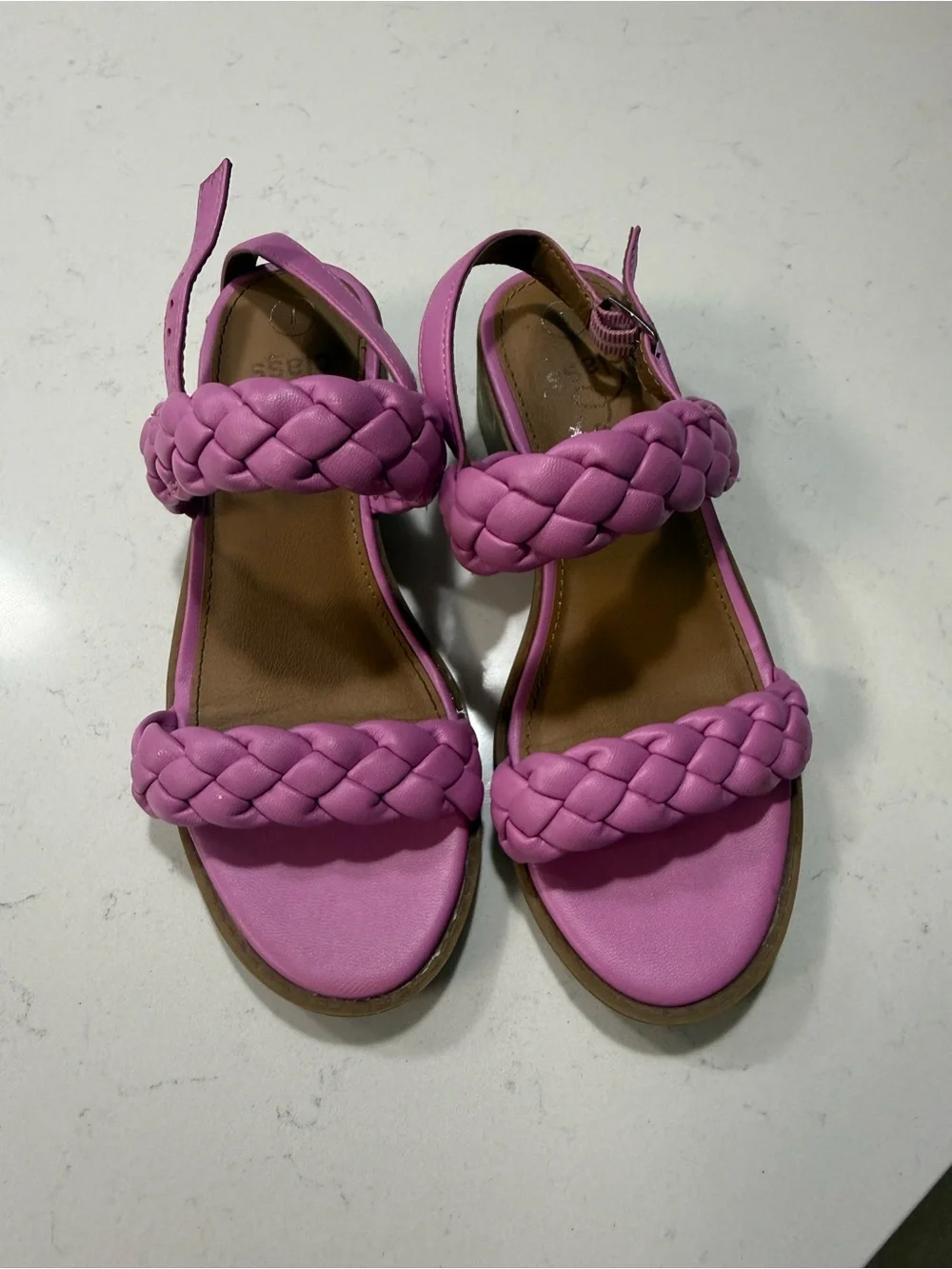 Art Class Girls Pink Braided Sandals – Size 1 🌸